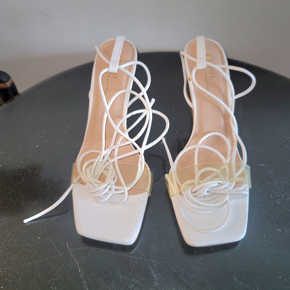 Elegant White and Cream Women's Sandals